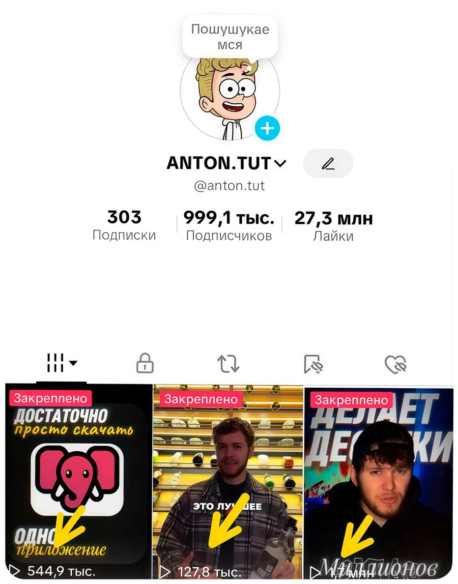 OSTRO AI founder’s TikTok profile: 999K followers, 27.3M likes